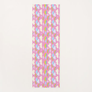 Farbenfrohe rosa Wolken und Regenbogen Yogamatte