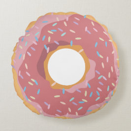 Farbenfrohe rosafarbene, pastellfarbene Donuts & S Rundes Kissen