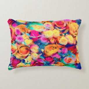 Farbenfrohe Rose Akzente Kissen Diamante Blume