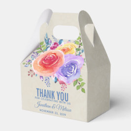 Farbenfrohe Rose Blumenzwiebelblume Vielen Dank Geschenkschachtel