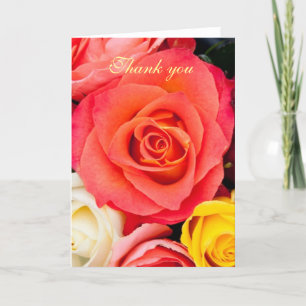 Farbenfrohe Rose danke