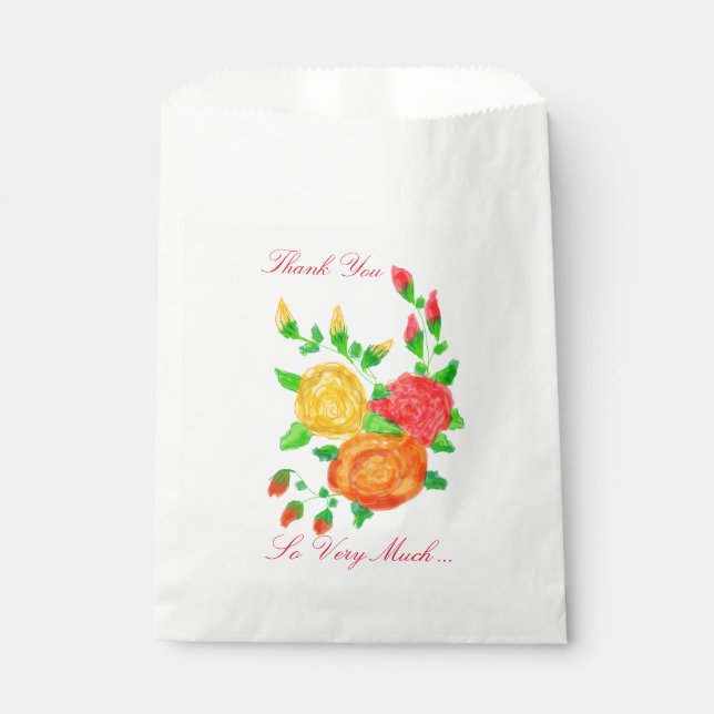 Farbenfrohe Rose Geschenktütchen (Vorderseite)