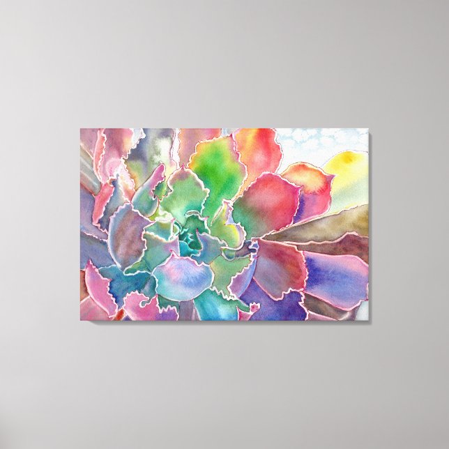 Farbenfrohe Rosette-Leinwand Leinwanddruck (Vorderseite)
