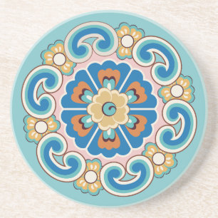 Farbenfrohe Rosette mit Ruyi-Wolkenmuster Getränkeuntersetzer