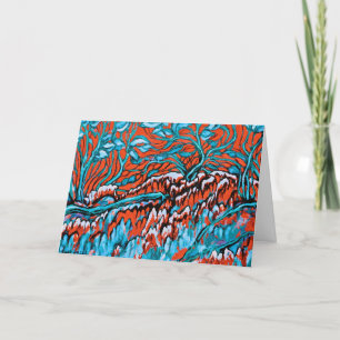 Farbenfrohe rot-blaue magische Wälder Karte