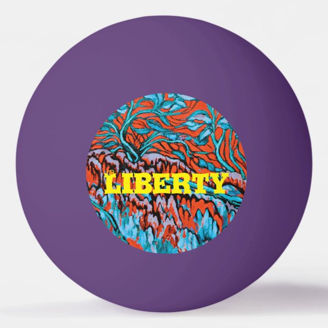 Farbenfrohe rot-blaue magische Wälder Tischtennisball (Vorderseite)