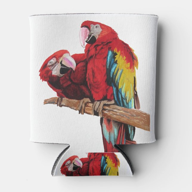 Farbenfrohe rote Farbe Wasserfarben Malerei Design Dosenkühler (Vorderseite)