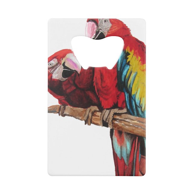 Farbenfrohe rote Farbe Wasserfarben Malerei Design Geldbeutel Flaschenöffner (Vorderseite)