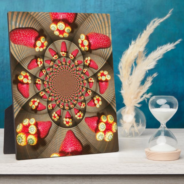 Farbenfrohe Rote Freude: Strawberry Kaleidoskop Ku Fotoplatte (Seite)