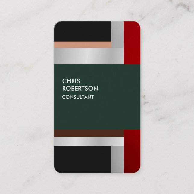 Farbenfrohe rote graugrüne Gewohnheit Visitenkarte (Vorderseite)