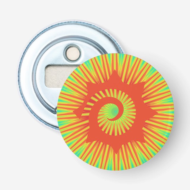 Farbenfrohe Rote Spirale Magnet Flaschenöffner (Vorderseite)