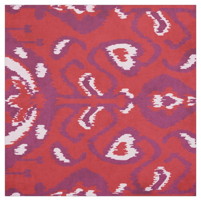 Farbenfrohe rote und lila Tribal-Muster Stoff (Muster)
