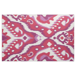Farbenfrohe rote und lila Tribal-Muster Stoff