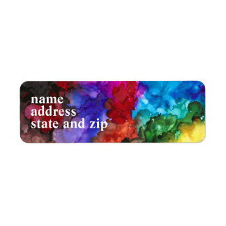Farbenfrohe Rücksendeadresse der originalen Kunst