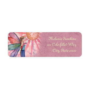 Farbenfrohe Rücksendeadressen-Aufkleber der Fee