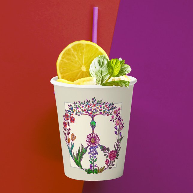 Farbenfrohe Ruhe Niedlich Boho Hippie Wholesome Pappbecher (Von Creator hochgeladen)