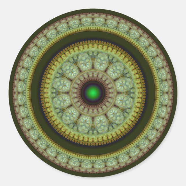 Farbenfrohe, runde Mosaikdekoration Runder Aufkleber (Vorderseite)