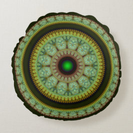 Farbenfrohe, runde Mosaikdekoration Rundes Kissen