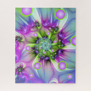 Farbenfrohe Rundformen Abstraktes Fraktal Kunst, D