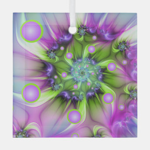 Farbenfrohe Rundformen Abstraktes Fraktal Kunst, D Ornament Aus Glas