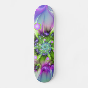 Farbenfrohe Rundformen Abstraktes Fraktal Kunst, D Skateboard