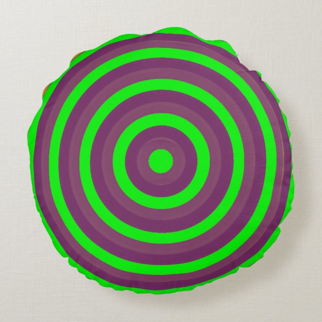Farbenfrohe Rundkissen mit Circle Design Rundes Kissen (Rückseite)