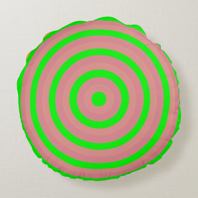 Farbenfrohe Rundkissen mit Circle Design Rundes Kissen (Rückseite)