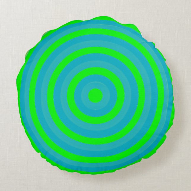 Farbenfrohe Rundkissen mit Circle Design Rundes Kissen (Rückseite)