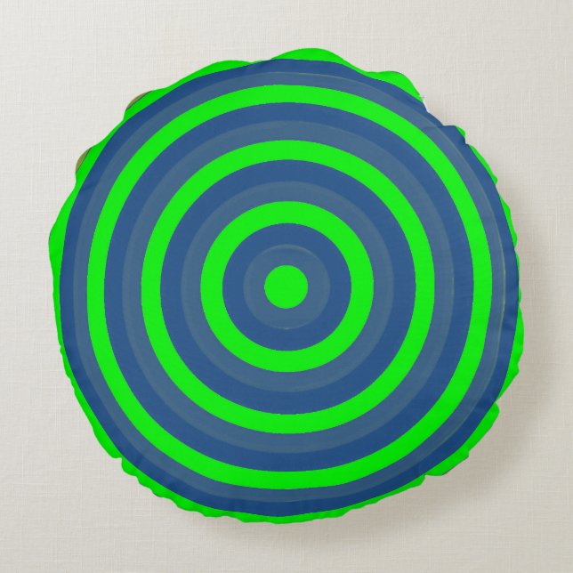 Farbenfrohe Rundkissen mit Circle Design Rundes Kissen (Rückseite)