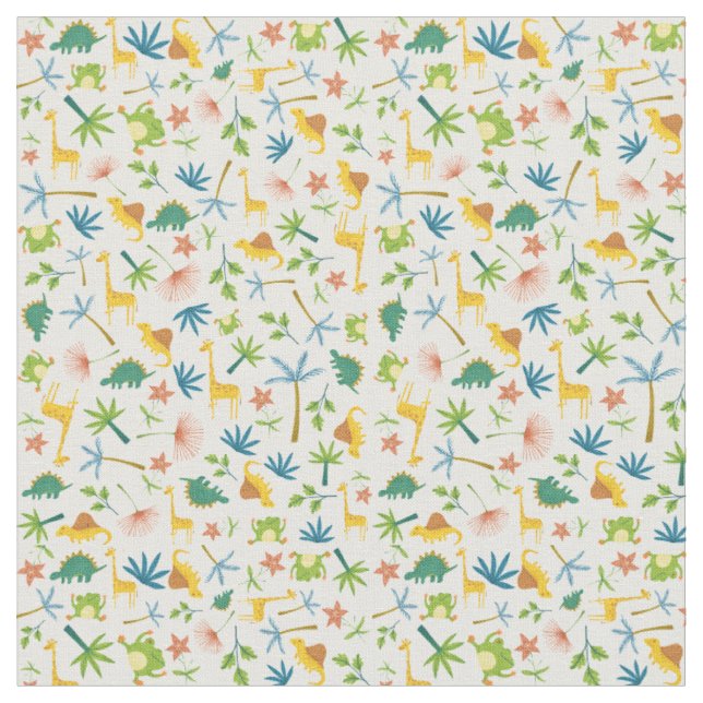 Farbenfrohe Safari Wildtier Aquarellgiraffe Stoff (Nahaufnahme)