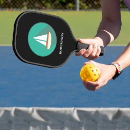 Farbenfrohe Sailboat Illustration Pickleball Paddl Pickleball Schläger