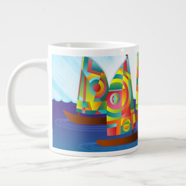 Farbenfrohe Sailboat Tasse (Links)