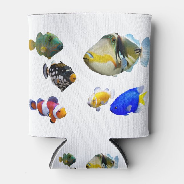 Farbenfrohe Salzwasserfische Dosenkühler (Vorderseite)