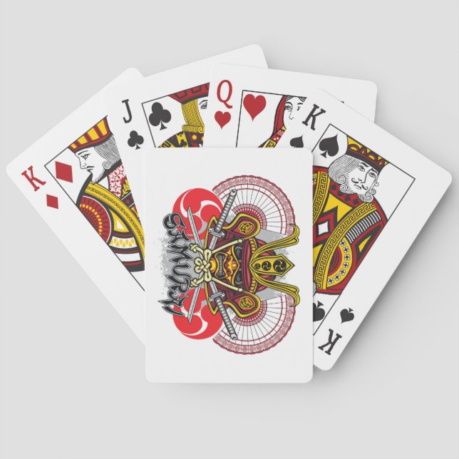 Farbenfrohe Samurai Emblem Spielkarten (Rückseite)