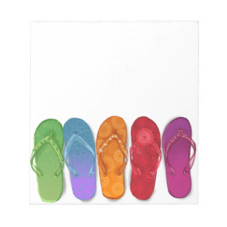Farbenfrohe Sandalen Flip-Flops Beach Party Notizblock
