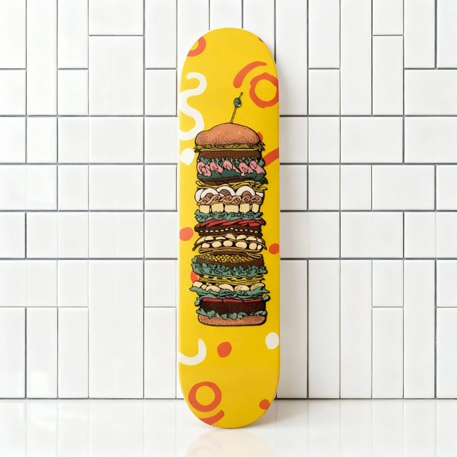 Farbenfrohe Sandwich Stack Kunstwerk Skateboard (Von Creator hochgeladen)