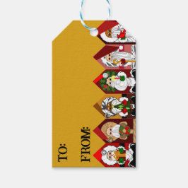 Farbenfrohe Santas-Geschenkmarke Geschenkanhänger