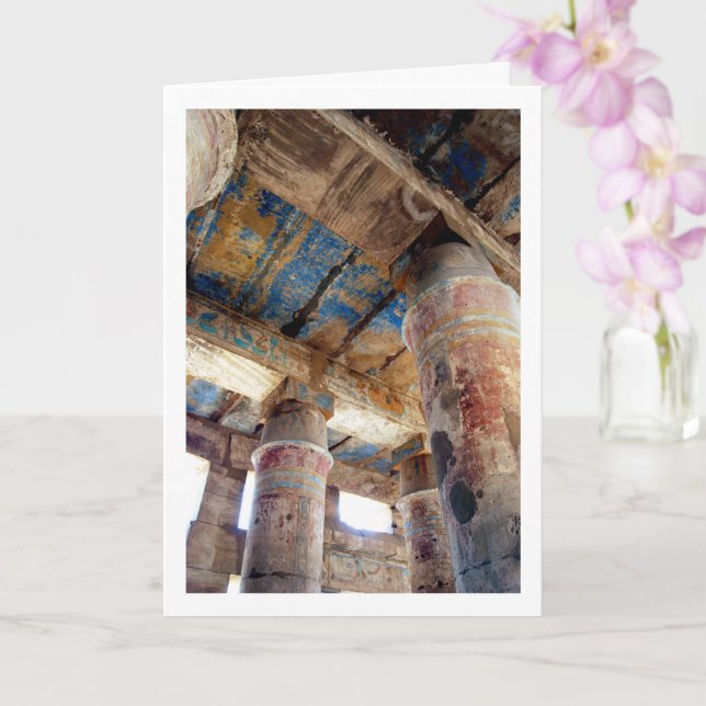 farbenfrohe Säulen im Luxor-Tempel, Ägypten, Karte (Orchidee)