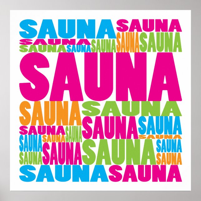 Farbenfrohe Sauna Poster (Vorne)