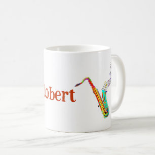 Farbenfrohe Saxophon Personalisiert Kaffee Tasse