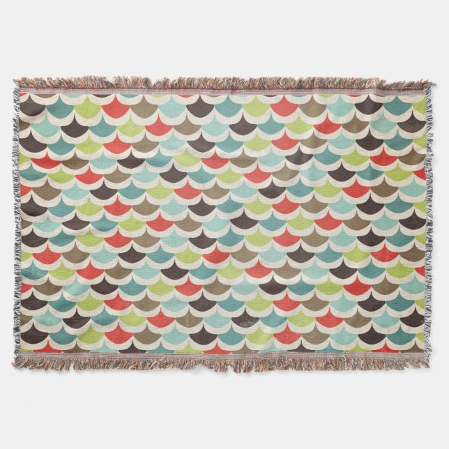 Farbenfrohe Scalloping Decke (Vorderseite)