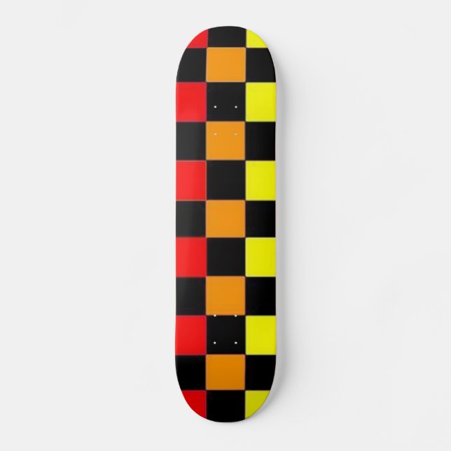 Farbenfrohe Schachbrett #1 Skateboard (Vorderseite)