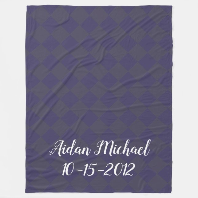 Farbenfrohe Schachbretter - Blues Fleecedecke (Vorderseite)