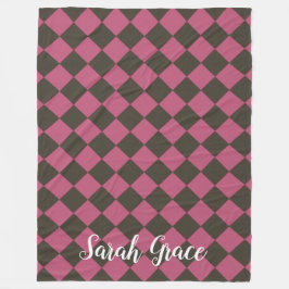 Farbenfrohe Schachbretter - Choco Cherry Fleecedecke