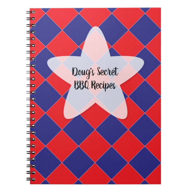 Farbenfrohe Schachbretter - rot, weiß und blau Notizblock (Vorderseite)