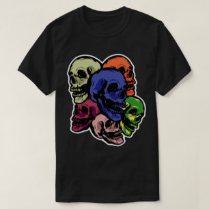 Farbenfrohe Schädel T-Shirt