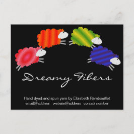 Farbenfrohe Schafe Künstler Hangtag Postkarte