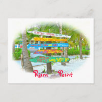 Farbenfrohe Schilder im Rum Point Grand Cayman