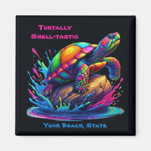 Farbenfrohe Schildkröte Magnet