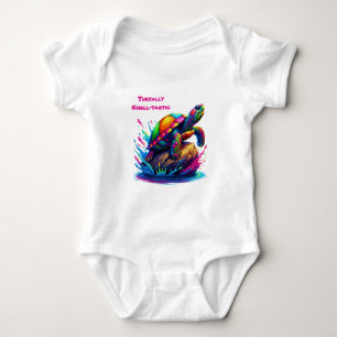 Farbenfrohe Schildkrötenpflücke Baby Strampler